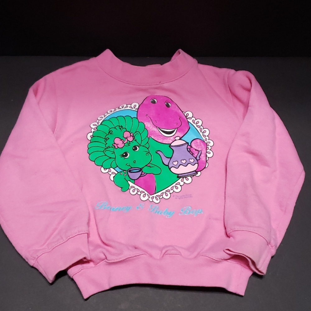 Vtg kids 4T Barney and friends crewneck sweater